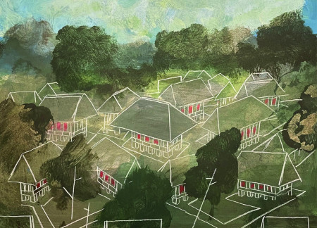 Granite and Cast Iron Structures Within a Reflective Woodland Memorial Space