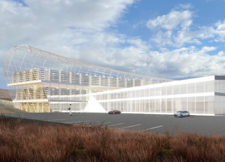 Greenery-Focused Community Space with Open Patio and Natural Wood Elements