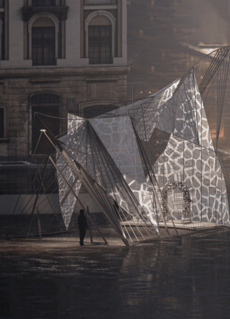 Cold Steel Framework and Veil Fabrics Addressing Cultural Expectations in Marriage