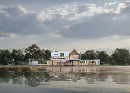 Artistic Integration and Flexible Spaces in a Community by the Lake