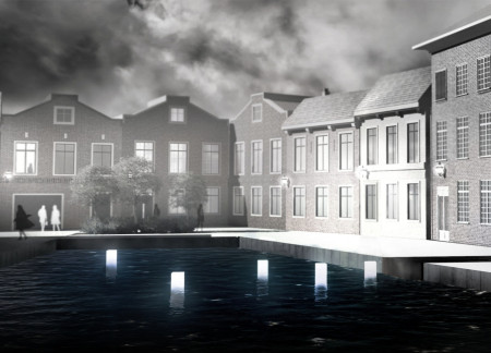 Charred Wood Forms and Steel Poles Creating Spaces for Reflection and Remembrance