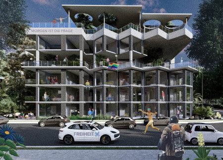 Multicultural Living Reinforced by Concrete and Glass in Affordable Housing