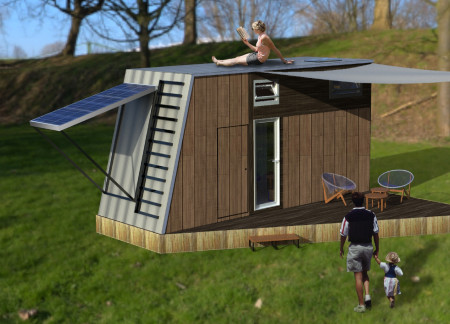 Retractable Living: a Compact Home with Integrated Rainwater Harvesting