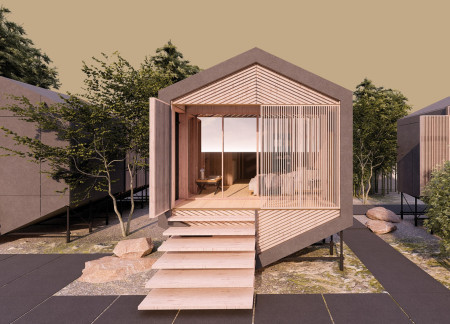 Timber Microhomes with Flexible Spaces and Honeycomb Geometry
