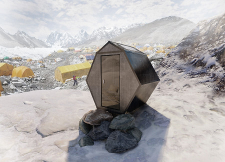 Polyhex Sanctuary with Treated Wood Cladding and Efficient Waste Management