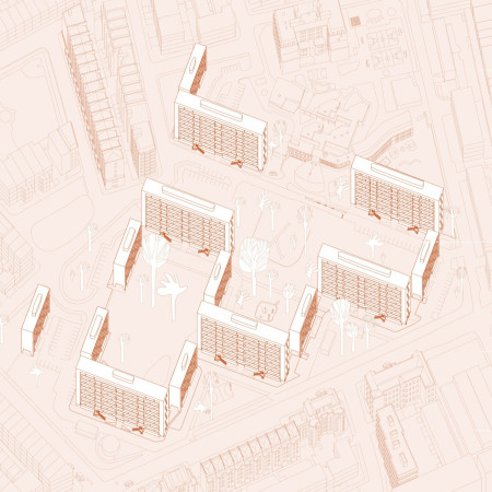 Charred Wooden Shingles and Brick Facades in Community-Centric Urban Housing