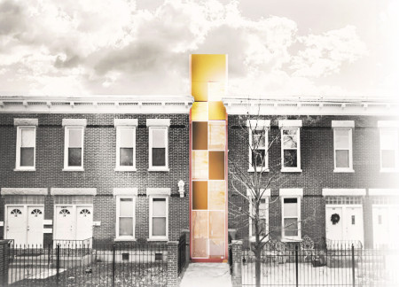 Living Green Wall and Reclaimed Oak in a Vertical Micro Residence