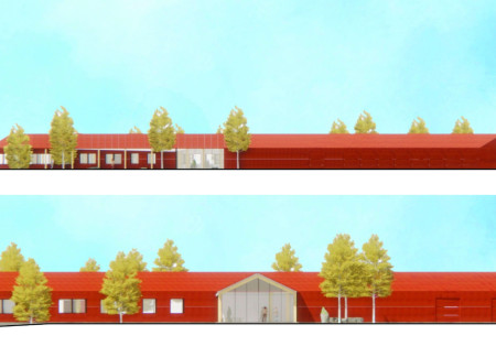 Compacted Functional Spaces with Birch and Cellulose in a Northern Community Design