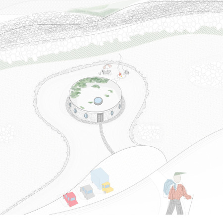 Moss-Covered Roof and Natural Stone Blend for a Visitor Center at Hverfjall