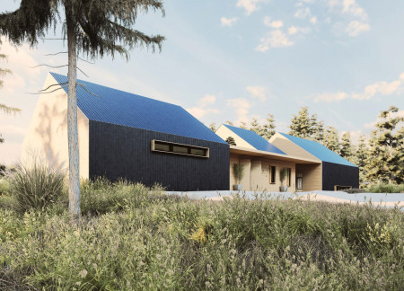 Timber Structure Embracing Clifftop Views with Dark Aluminum Facade