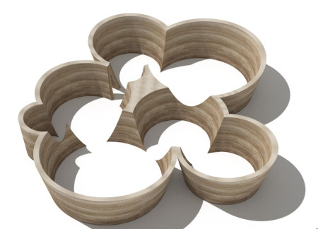 Rammed Earth Pavilion Inspired by Shell Holes with Agricultural Heritage