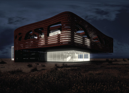 Reinforced Concrete Structure Blending with Natural Surroundings for Wetland Education