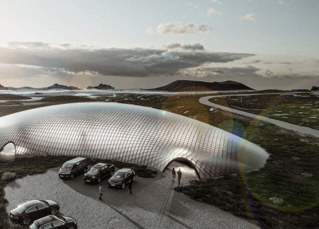 Timber Gridshell Embraces Hverfjall's Landscape Through Cave-Like Spaces