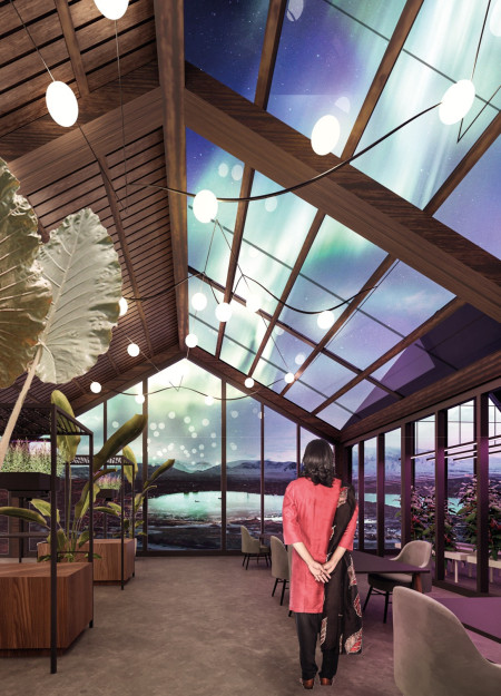 Triangular Framework and Modular Greenhouses for Sustainable Dining