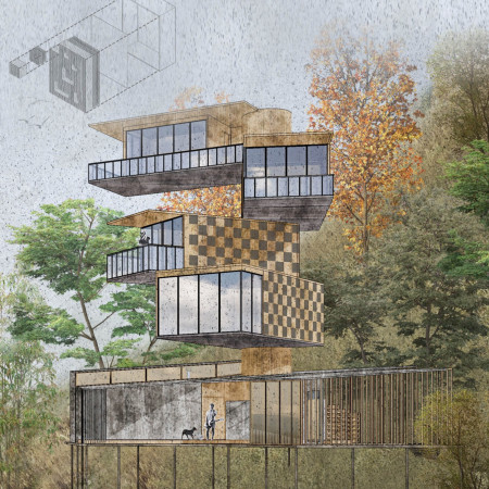 Rotating Home Crafted from Cross-Laminated Timber with Community-Centric Design