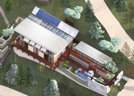 Elevated Stone Plinth Surrounded by Nature for Mindful Practice