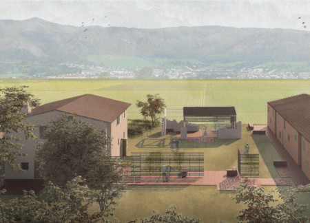 Preserving Heritage with Aging Bricks and Wooden Cladding in a Rural Retreat