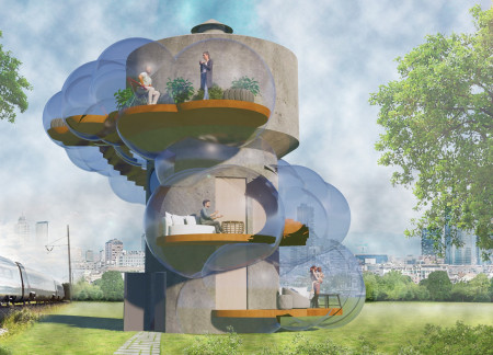 Inflatable Etfe Housing Integrated Within an Abandoned Water Tower