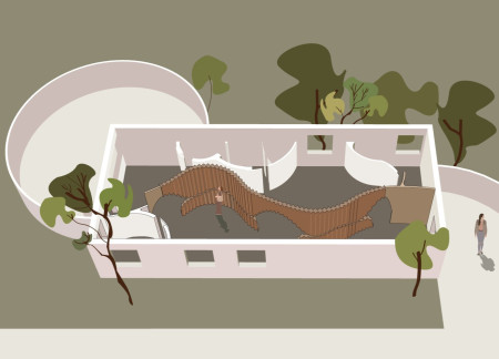 Curved Wooden Walls Enhancing Community for the Visually Impaired