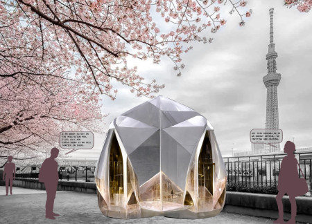 Tatami Accents and Central Garden in Modular Meditation Pods