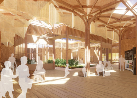 Natural Ventilation and Circular Economy in a Timber Pavilion with Whalebone Structures