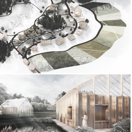 Perovskite Energy and Wooden Structures in a Self-Sufficient Eco-Village