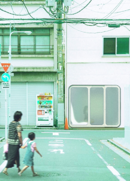 Frosted Glass and Charred Wood Capsules for Urban Meditation