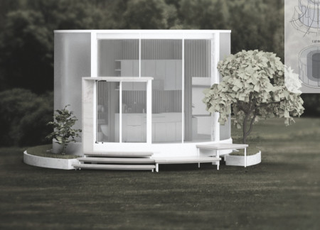 Translucent Facade and Circular Layout in Compact Housing Solutions
