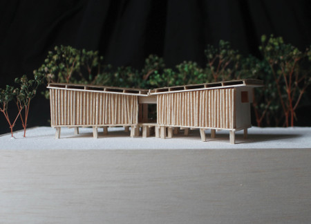 Rainwater Garden and X Frame Structure in a Sustainable Retreat