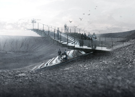 Continuous Steel Beams Supporting a Volcanic Crater Viewing Platform