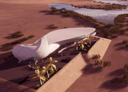 Flowing Curvilinear Forms Enhanced by a Transparent Curtain Wall in a Biodiversity Reserve