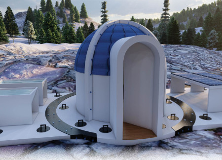 Lightweight Structure with Nepalese Wood and Solar Panels for Remote Sanitation