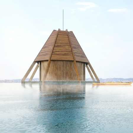 Floatable Circular Residence Anchored by Wood and Sustainable Practices