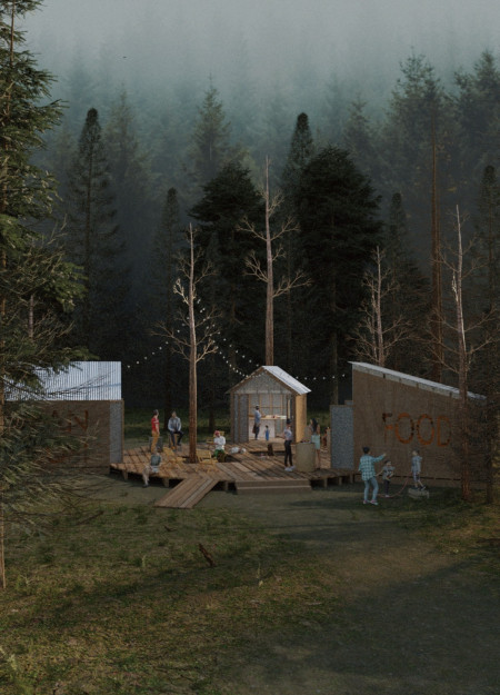 Circular Timber Structure Emphasizing Natural Light and Community Engagement