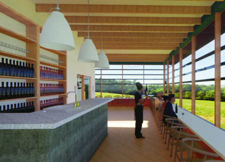 Climate-Controlled Gathering Space Featuring Birch Panels and Open Views