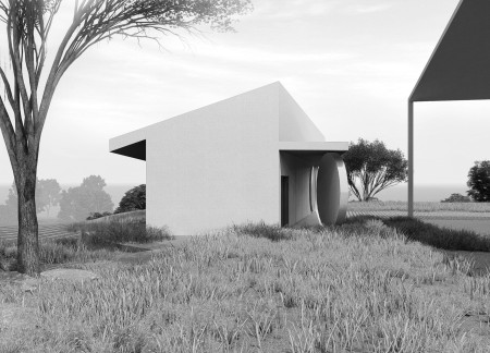 Circular Wall Highlights Concrete and Wood Tasting Room Experience