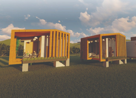 Elevated Meditation Space Crafted with Adobe and Lime Plaster