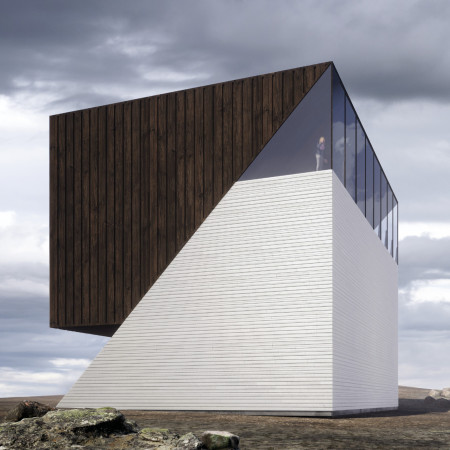 Fractured Forms with Birch Wood and Natural Bedrock Overlooking Tectonic Landscapes