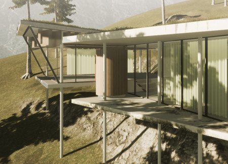 Charred Wooden Shingles and Cross-Laminated Timber Elements in a Versatile Community Space