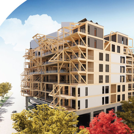 Timber Elevation over Existing Parking Enhances Affordable Housing