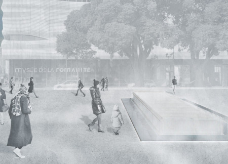 Fiberglass Nets and Water Features in a Contemporary Cultural Space