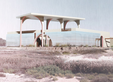 Reflective Fa&ccedil;ade and Pink Arches Enriching Visitor Experience in Wetland Habitat