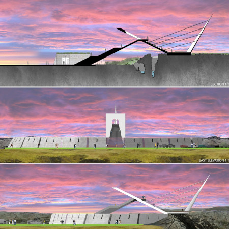 Basalt Observation Tower Featuring Geothermal Heating and Community Gathering Spaces