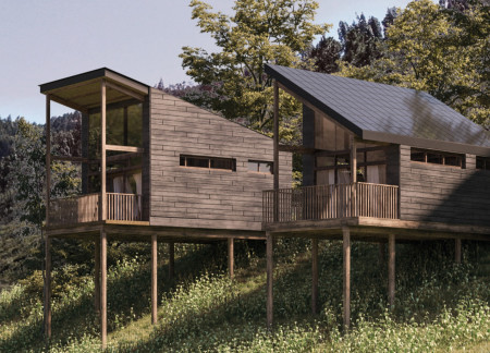 Timber Pods with Reed Bed System for Sustainable Retreat
