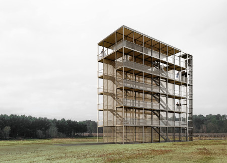 Local Wood Towers with a Central Passage for Community Observation
