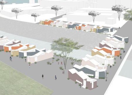 Charred Wooden Shingles and Cross-Laminated Timber in Adaptable Urban Living Solutions