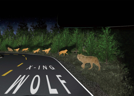 Reflective Silhouettes Enhancing Wildlife Corridors Through Metal and Paint