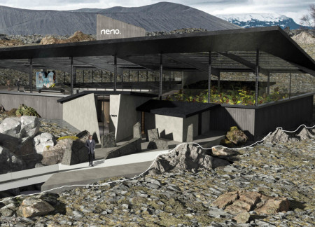 Suspended Structure Incorporating Galvanized Steel and Indoor Gardens for Community Interaction