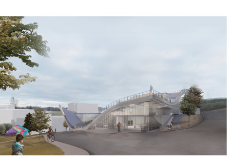 Roof Village Integrating Community Spaces Within a Mountainous Landscape