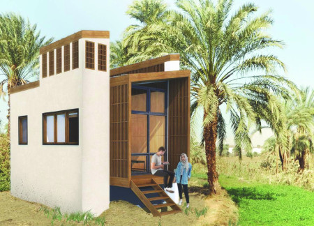 Recycled Plastic Blocks and Zinc Roofing in Compact off-Grid Living